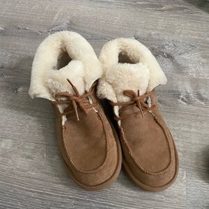 Cozy Tan Suede Shearling Lined Uggs